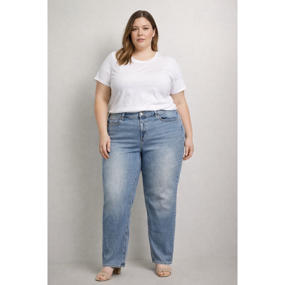 Old Navy Jeans Women 16 Blue Mid-Rise Wow Boyfriend Relaxed Straight Leg Denim